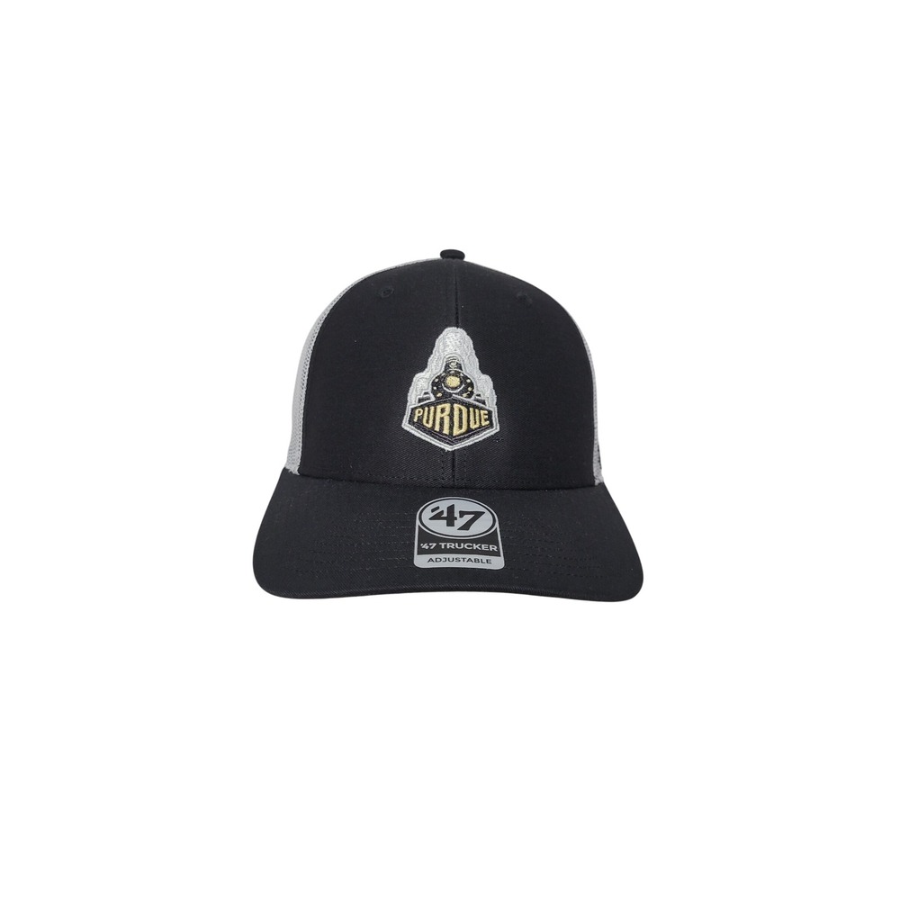 '47 Brand Purdue Boilermakers Trucker Hat Adult Black Snapback Mesh Unisex NEW